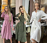 Вельветове плаття міді з поясом марсала, фото 8