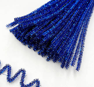Люрексовий Синельний дріт / Упаковка - 100 паличок / Синій