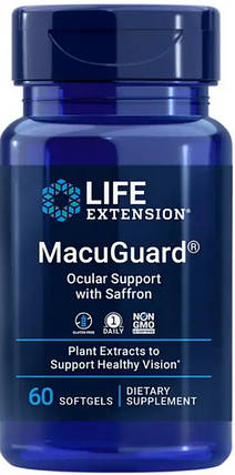 Вітаміни для очей Life Extension MacuGuard Ocular Support with Saffron 60 softgels, фото 1
