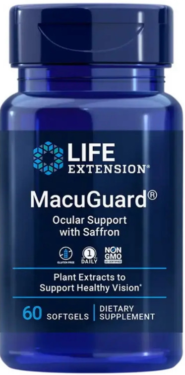 Для зору Life Extension MacuGuard Ocular Support with Saffron 60 капс