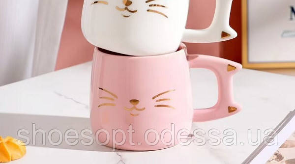 Кухоль на подарунок Кіт із кришкою, фото 1