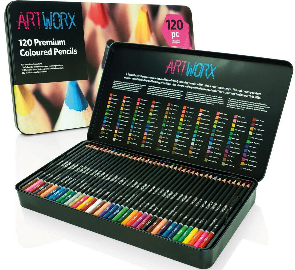 Набір кольорових олівців 120 кольорів на олії ART Worx