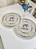 Серветка сервірувальна під тарілку, гобеленова, Новорічна Ø45 см. ROUND723M, фото 2