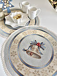 Серветка сервірувальна під тарілку, гобеленова, Новорічна Ø45 см. ROUND723M, фото 6