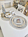 Серветка сервірувальна під тарілку, гобеленова, Новорічна Ø45 см. ROUND723M, фото 7