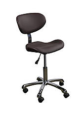 Стільчик майстра зі спинкою для манікюру 1026АВ2 коричневі стільці для майстрів у салон краси