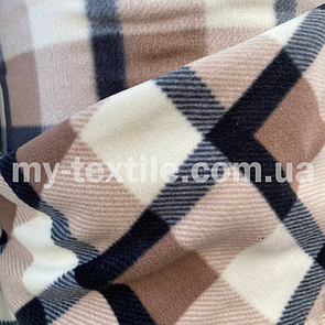 Фліс принт поларктек карта Бежевий із синім