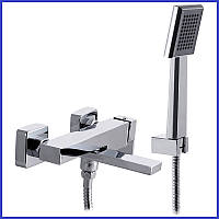 Змішувач для ванни квадратний прямокутний з поворотним виливом латунний MIXXUS PREMIUM FRANCO 009 (MI2843)