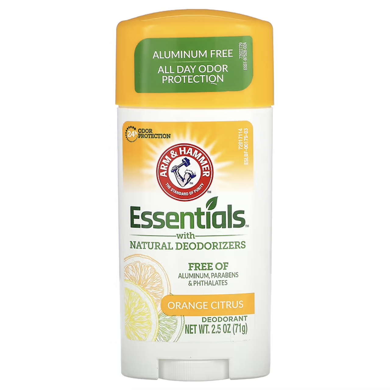 Arm & Hammer, Essentials, дезодорант із натуральними дезодорувальними речовинами, апельсин і цитрус, 71 г