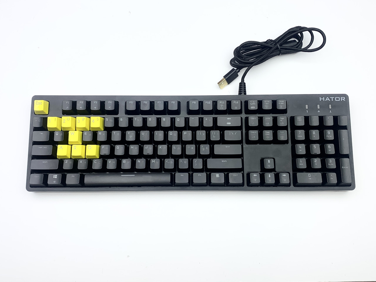 Клавіатура провідна USB HATOR Rockfall Mechanical Blue Switches UA (HTK-604) з підсвічуванням чорна оригінал бу