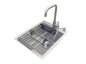 Комплект мийка + змішувач Romzha Arta U-350S (B). Сталева мийка зі змішувачем на кухню