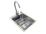 Комплект мийка + змішувач Romzha Arta U-350S (С). Сталева мийка зі змішувачем на кухню, фото 3
