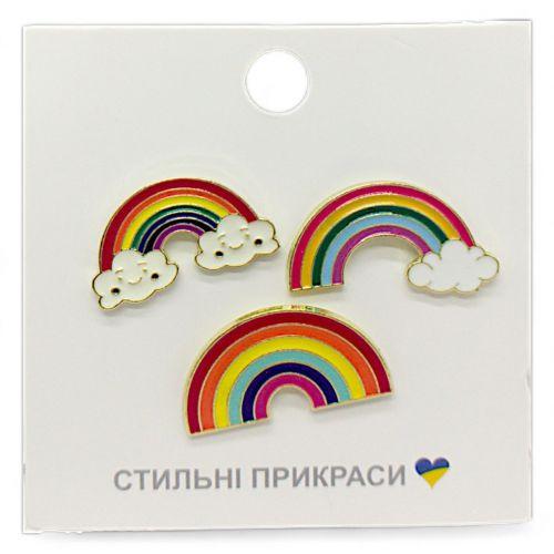 Металеві значки (піни) "Веселка", 3 штуки [tsi247271-TSI], фото 1