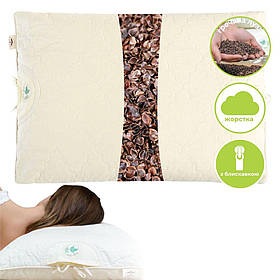 Подушка з гречаним лушпинням 40х60 см Aromavita IDEIA ортопедична з гречкою гречка жорстка з травами