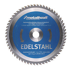 Пиляльний диск для неіржавкої сталі Metallkraft 230x1.8x25.4 mm Z60, Японія