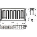 Радіатор сталевий панельний KALITE 22 бок 500x700 - 32629-01, фото 3