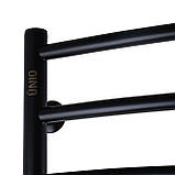 Рушникосушарка UNIO LDE EL 1000-500-9 BLK Драбинка Дуга Еліт електро чорна - 9133-01, фото 2