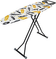 Прасувальна дошка EuroHome ALPINE PLUS 110 х 33 см моноблок з розеткою Жовто-чорне пір'я (EH11033MPL-2)