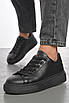 Кросівки жіночі чорного кольору на шнурівці 190761T Безкоштовна доставка, фото 2