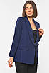 Жіночий піджак однотонний темно-синього кольору р.46 190482T Безкоштовна доставка, фото 2