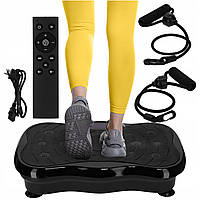 Віброплатформа для тренувань 4FIZJO Ultra+ з пультом та еспандерами Black (P-5905973402873)