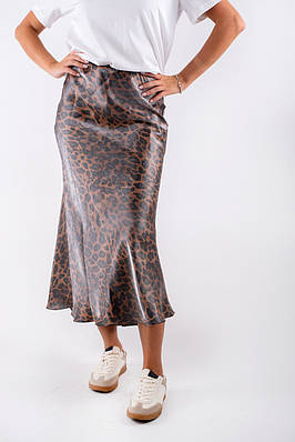 Спідниця максі шовкова з леопардовим принтом 81006 (2000000134598)