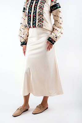 Спідниця максі в білизняному стилі світло-бежева  81006 (2000000134727)