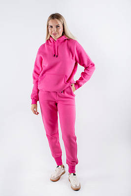 Костюм спортивний жіночий утеплений худі з капюшоном рожевий 3880 (2000000134932)