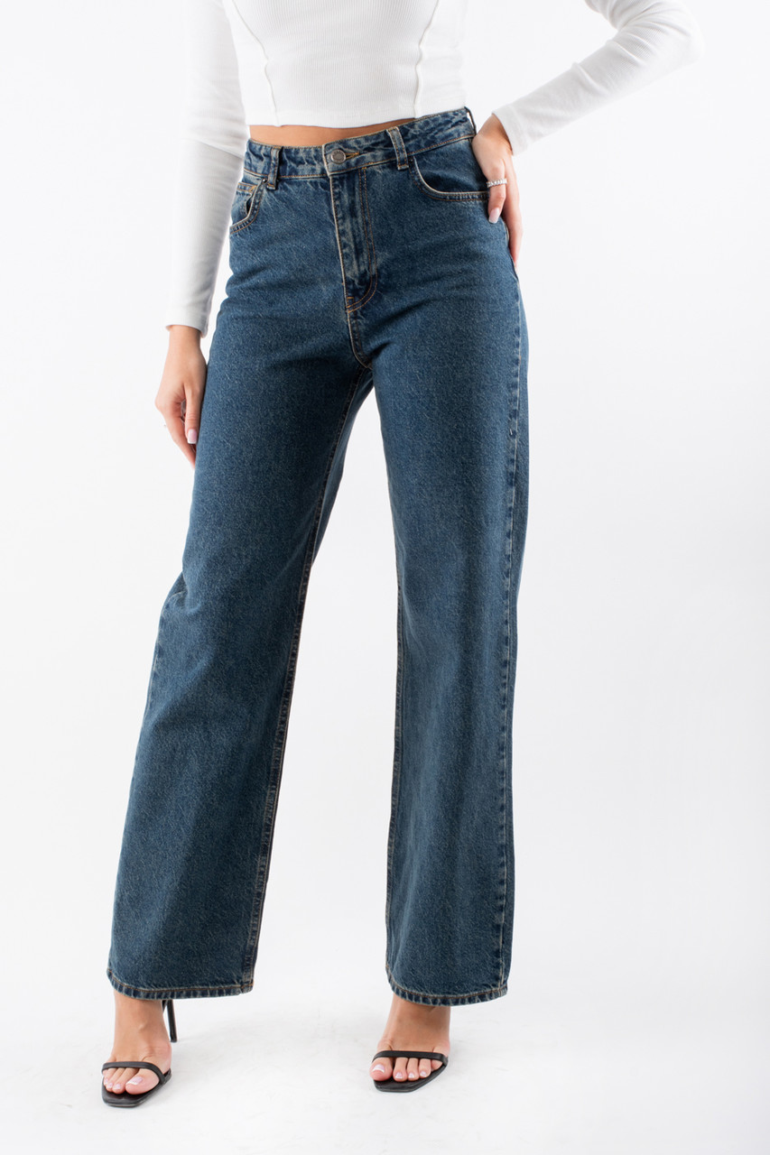 Жіночі джинси прямі темно-сині 2478 (2000000135274), фото 1