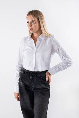 Жіноча сорочка укорочена біла 5191 (2000000135571)