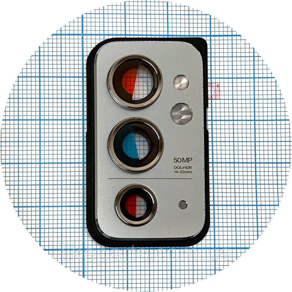 Скло камери OnePlus 9RT (зі сріблястою рамкою), фото 1