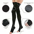 Панчохи Aurafix AV-108 2 клас з відкритим носком ,чорні р.3/S, фото 2