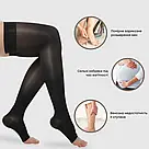 Панчохи Aurafix AV-108 2 клас з відкритим носком ,чорні р.3/S, фото 3