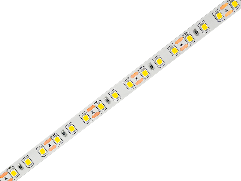 Світлодіодна стрічка 2835-120led-8mm-12V 9,6W/m IP20 подвійна плата тепло білий LEDUA