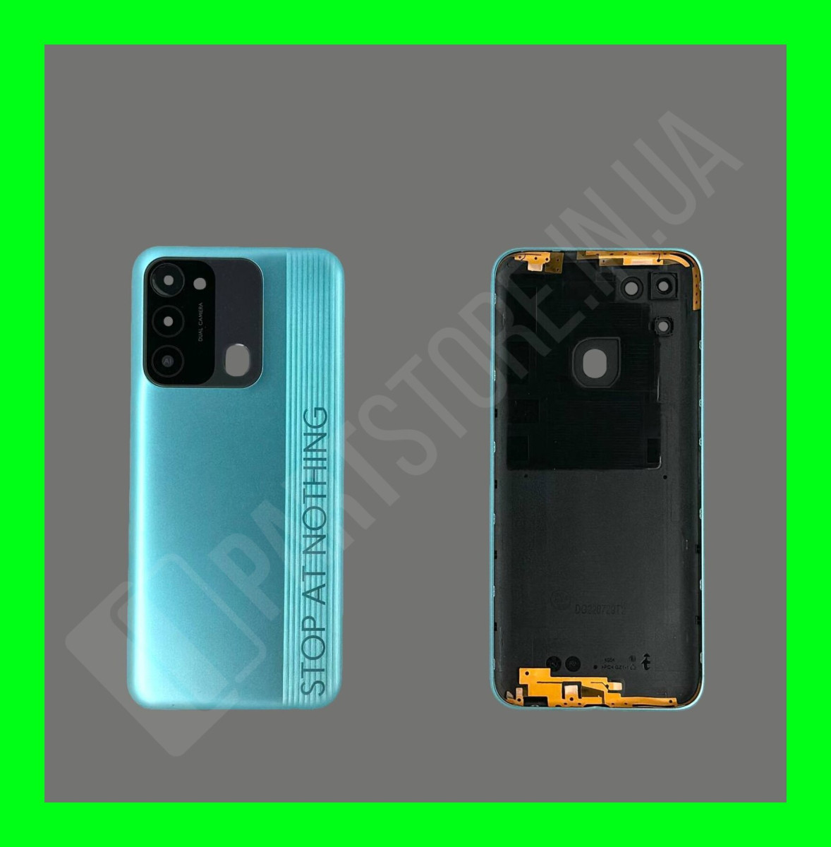Кришка Tecno Spark 8С (KG5k) Turquoise Cyan зі склом камери