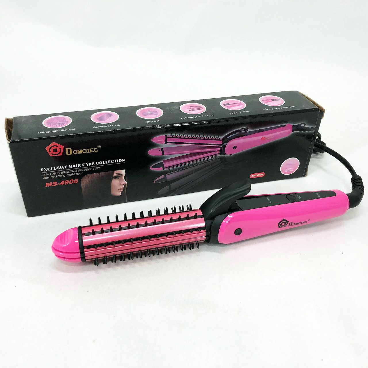 Щипці для завивки волосся портативні DOMOTEC, Щипці для укладання та завивки Плойка-щипці волосся VF-32, фото 1