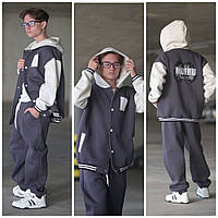 Теплый спортивные костюмы на мальчика подростка , модный, красивый костюм бомбер + штаны джогеры 9-13 лет