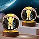 Декоративний 3D-нічник Астронавт кришталева куля з led-підсвіткою на дерев'яному каркасі Дитячий нічник - фото 2 - id-p2603008807