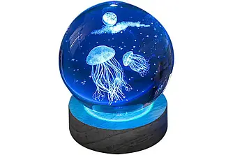 Декоративна 3D-нічник кришталева куля "Медуза" з led-підсвіткою
