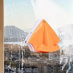 Двостороння магнітна щітка для миття вікон Жовтогаряча Інструмент для миття скла з T-подібною ручкою