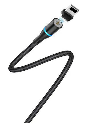 Кабель Borofone BU16 USB-Lightning 1.2m магнітний Black (BU16LB), фото 3