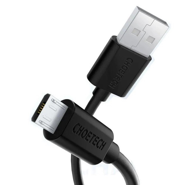 Кабель Choetech USB-microUSB (M/M) 1.2m Black (AB003)