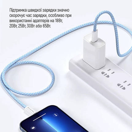 Кабель ColorWay Type-C-Type-C (M/M) 3.0 А 1m Blue (CW-CBPDCC061-BL), фото 3