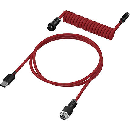 Кабель HyperX USB-Type-C спіральний 1.37m Red/Black (6J677AA), фото 1