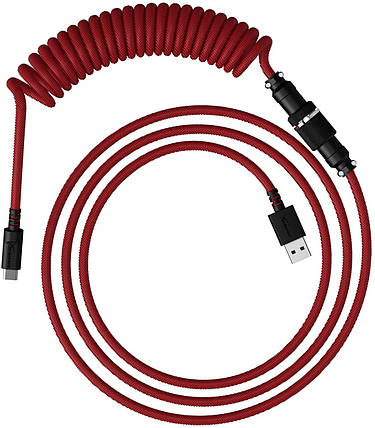 Кабель HyperX USB-Type-C спіральний 1.37m Red/Black (6J677AA), фото 3