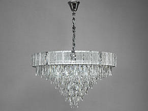 Кришталева люстра на 18 ламп E14 метал хром 76х100 см, фото 2