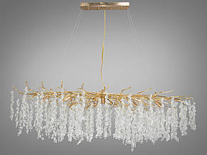 Велика кришталева люстра на 15 ламп E14 метал золото 150х57х160 см, фото 1