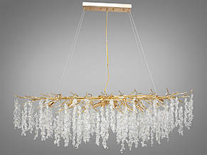 Велика кришталева люстра на 15 ламп E14 метал золото 150х57х160 см, фото 3