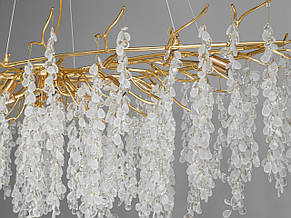 Велика кришталева люстра на 15 ламп E14 метал золото 150х57х160 см, фото 4