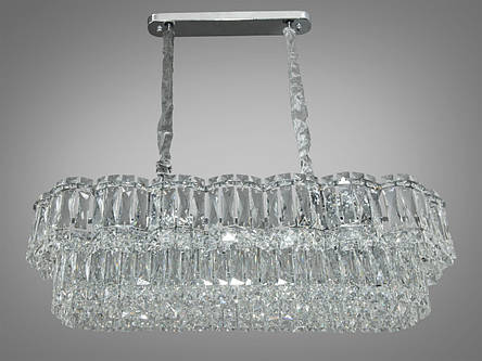 Кришталева люстра на 10 ламп E14 метал хром 78х28х75 см, фото 1